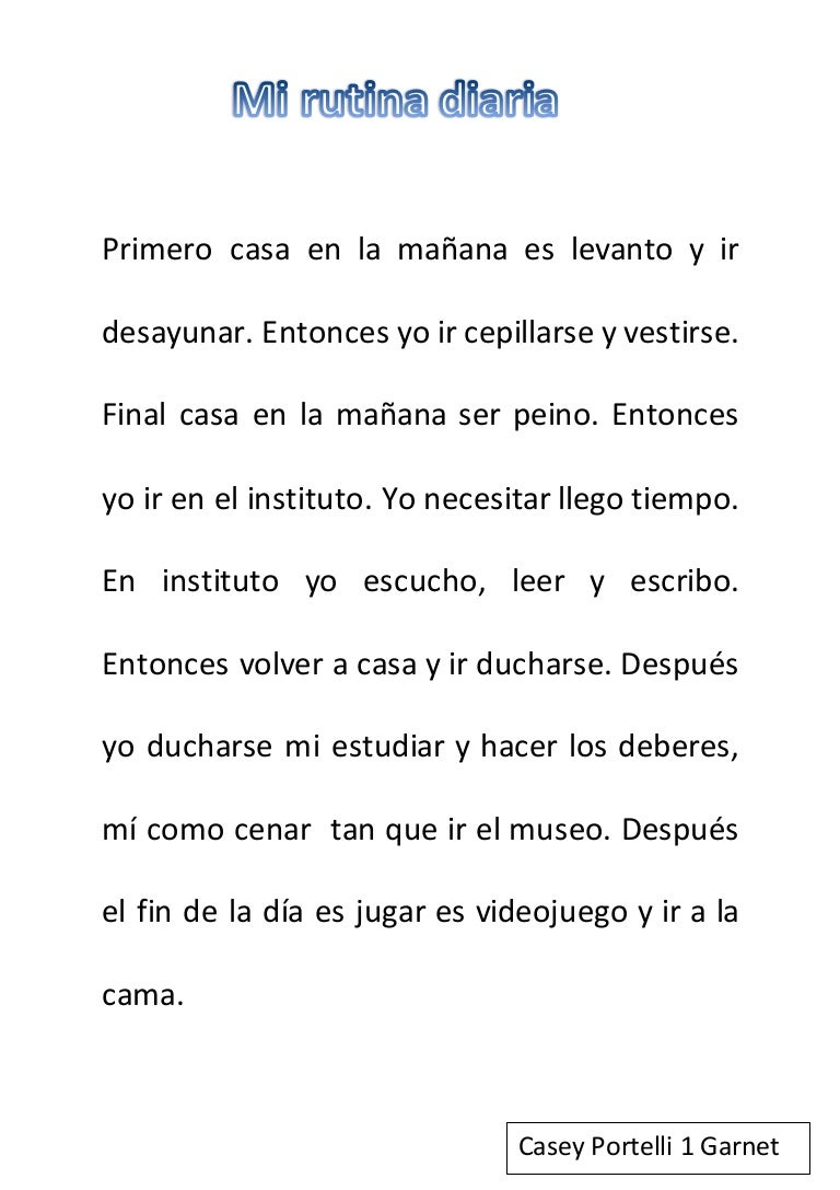 Mi rutina diaria