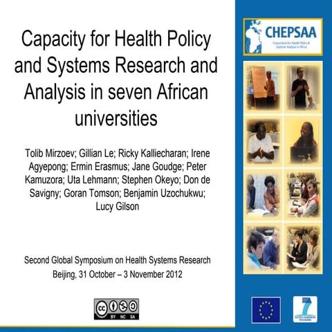 Capacity for Health Policy and Systems Research and Analysis in seven African...