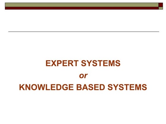 Knowledge based systems | PPT