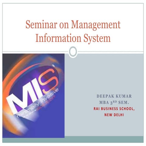 MANAGEMENT INFORMATION SYSTEM | PPTX | Operating Systems | Computer ...