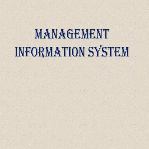 Management information system-MIS