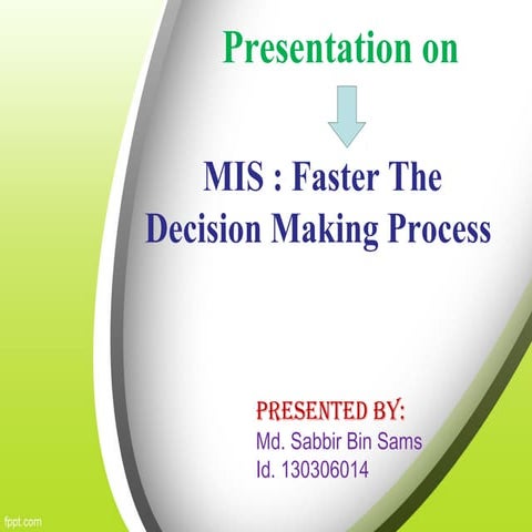 MIS and Decision Making