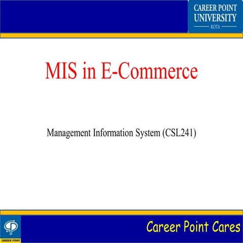 Management information System in ecommerce company