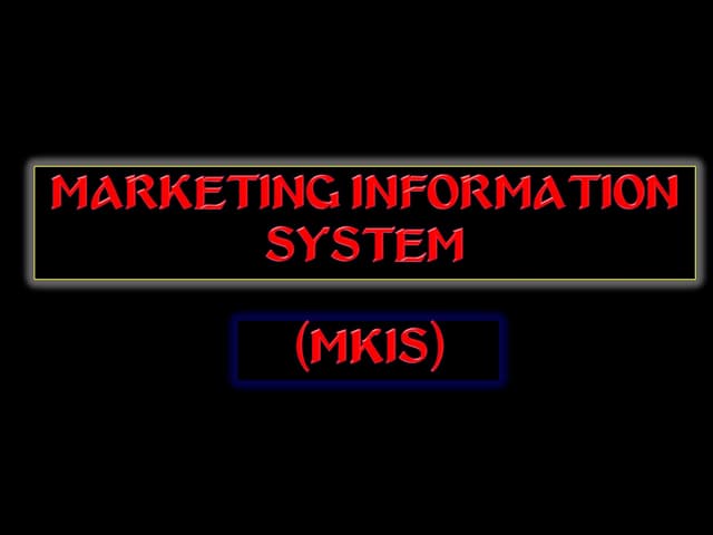 MARKETING INFORMATION SYSTEM
