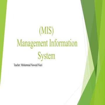 Management information system is a computer based system