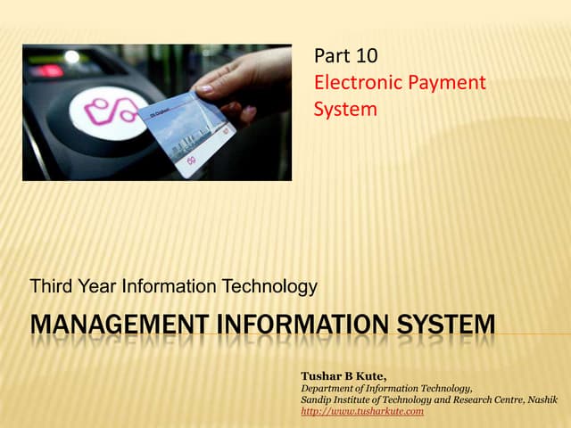 MIS 10 Electronic Payment System