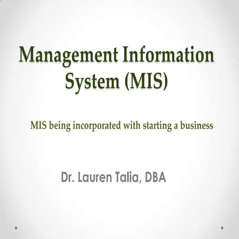 Management Information Systems (MIS) 