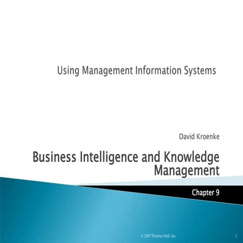 Mis2013   chapter 12 business intelligence and knowledge management