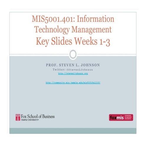MIS5001 key slides from weeks 1 to 3