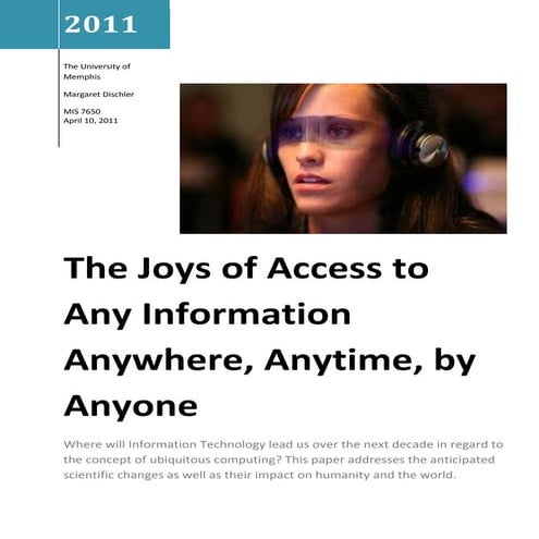 Sample of My Writing Style. MBA - MIS class final paper. See accompanying sli...