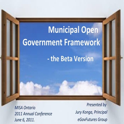 Municipal Open Government Framework - Beta Version
