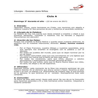 Misa con niños 22 enero