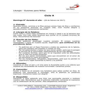 Misa con niños 26 febrero