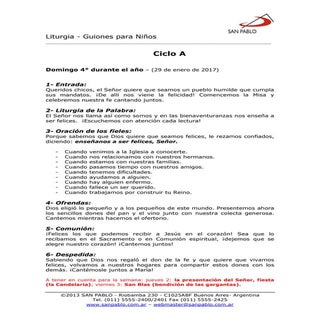 Misa con niños 29 enero