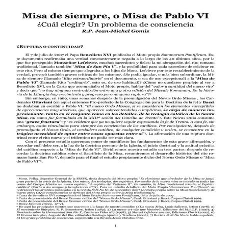 MISA DE SIEMPRE O M. DE PAULO VI- P.Jean Michel Gomis