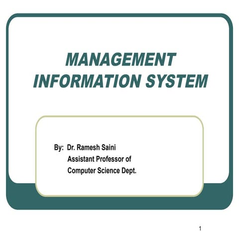 Management Information Systems fundamentals