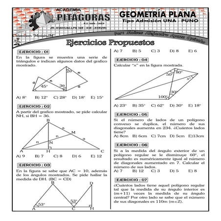 EJERCICIOS DE GEOMETRIA | PDF