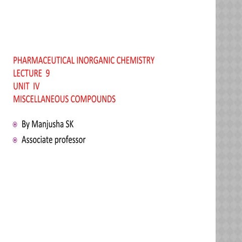 Pharmaceutical Inorganic Chemistry -B Pharmacy First Year -First ...