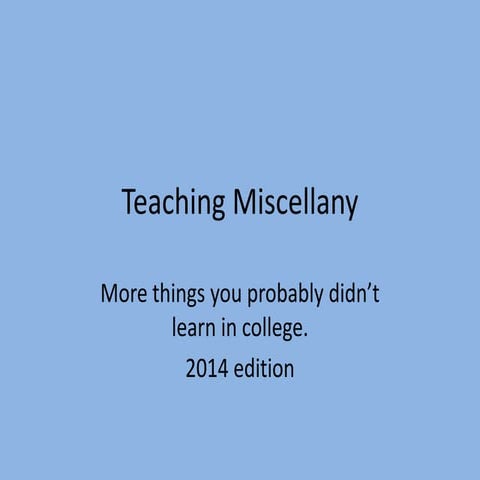 Miscellany SAIS 2014