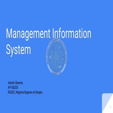 Management Information System | PPT