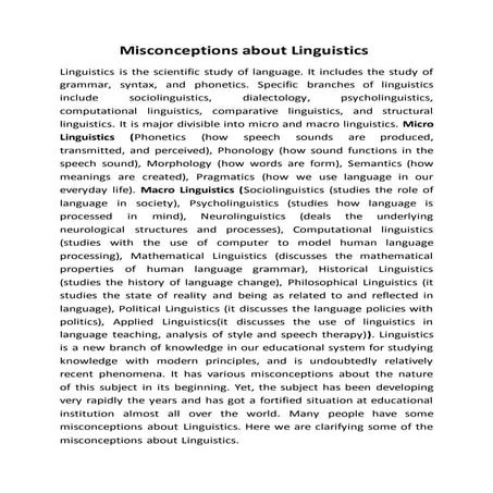Misconceptions about linguistics
