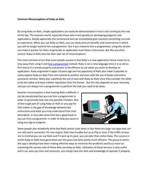 Misconceptions of Ruby on Rails