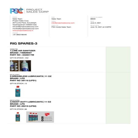 Miscellaneous Rig Consumables in Stock | PDF