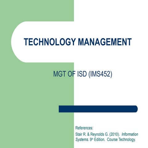 Misd chap 10 technology management