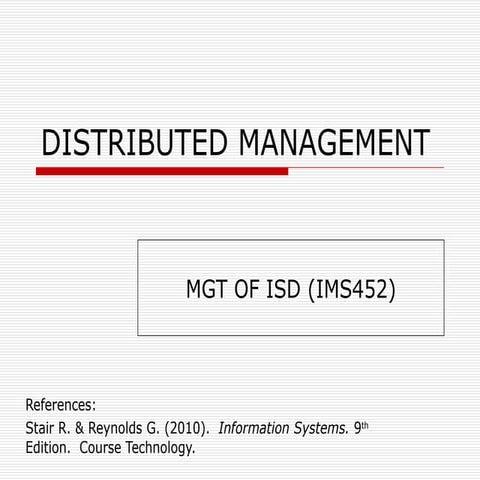Misd chap 11 distributed management