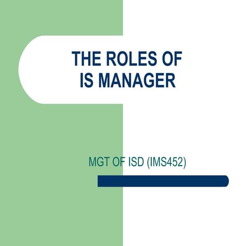 Misd chap 3 roles of is mgr