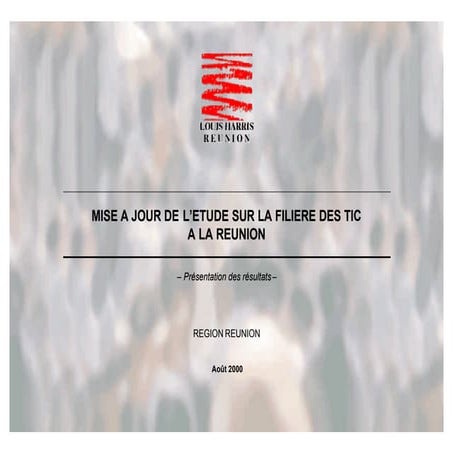 Mise à jour etude filiere Tic Réunion aout 2000