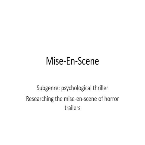 Mise en-scene analysis