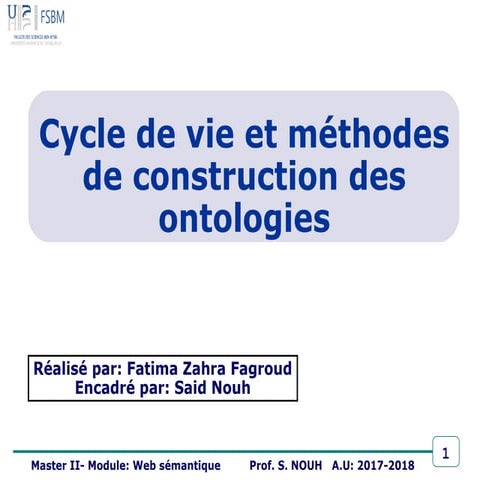 Cycle de vie et méthodes de construction des ontologies