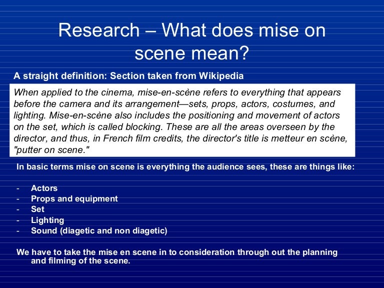 mise en scene