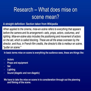 Mise en scene