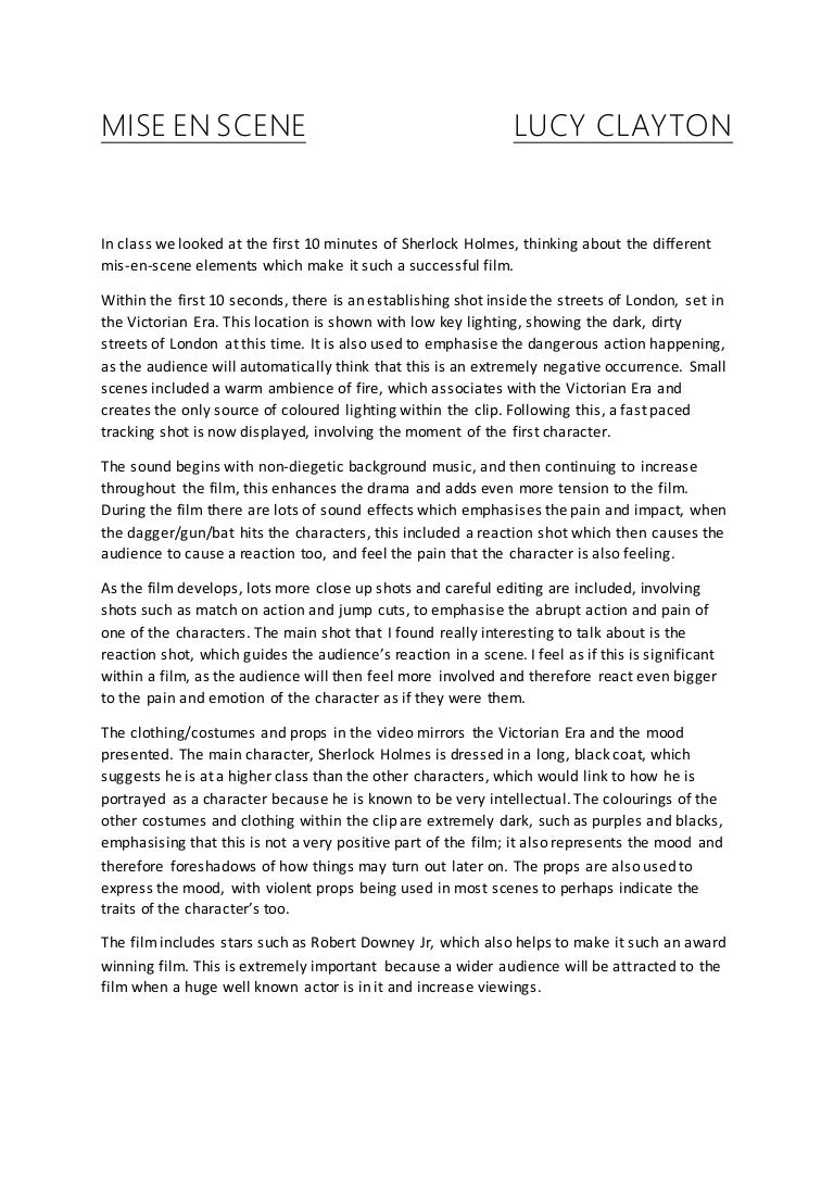 Film Analysis Of The Mise-En-Scene In Film - Words | Bartleby