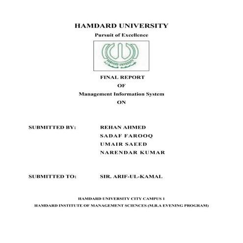 Management Information System Final Report