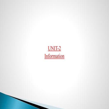 Mis final unit 2 information