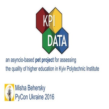 KPIdata - PyCon Ukraine 2016, lightning talk
