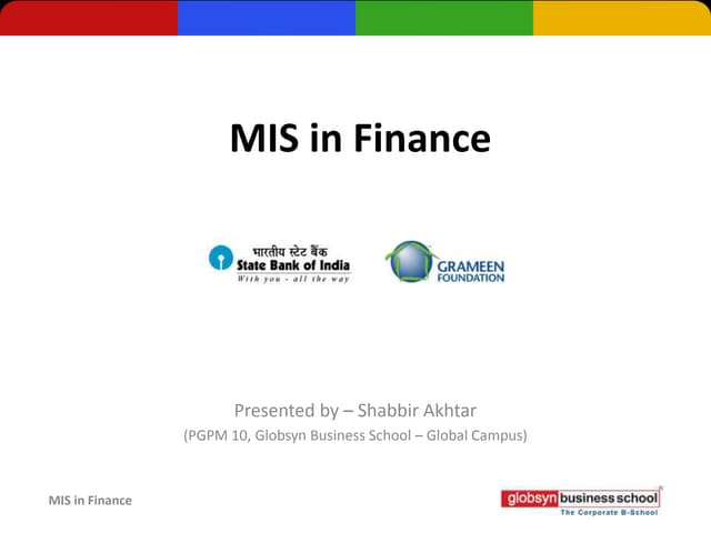 MIS in Finance (Management Information System)