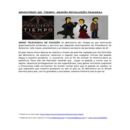 Ministerio del Tiempo.Misión Revolución Francesa