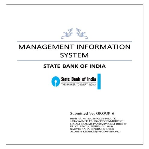 MANAGEMENT INFORMATION SYSTEM IN SBI