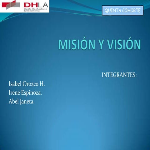 Misión y visión trabajo en clase grupo