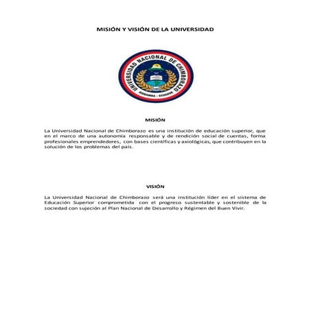 MISION Y VISION UNACH