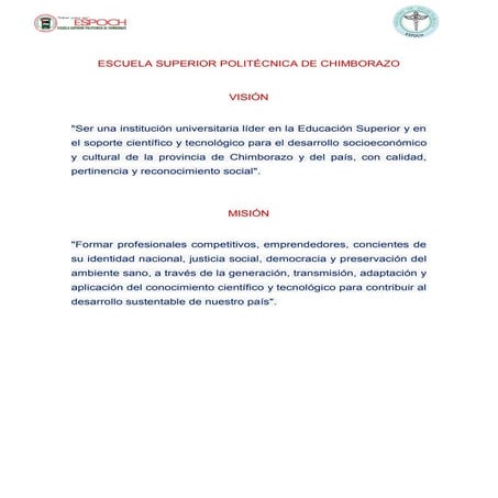 Mision y vision espoch