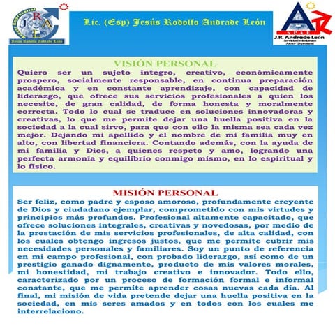Mi Visión y Misión Personal