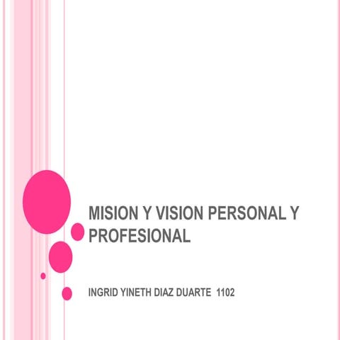 Mision y vision personal y profesional