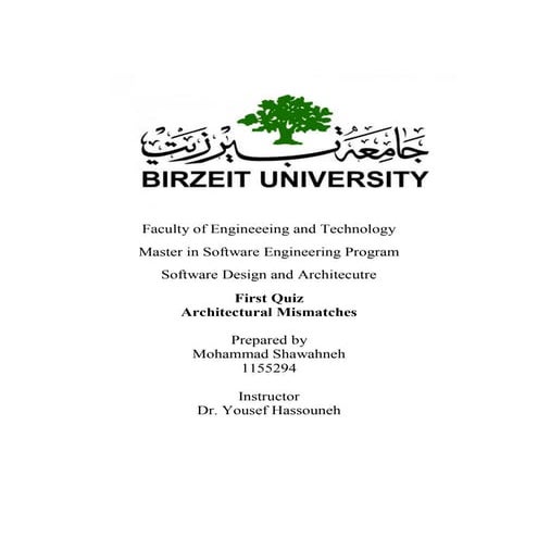 Software Architectural mismatches