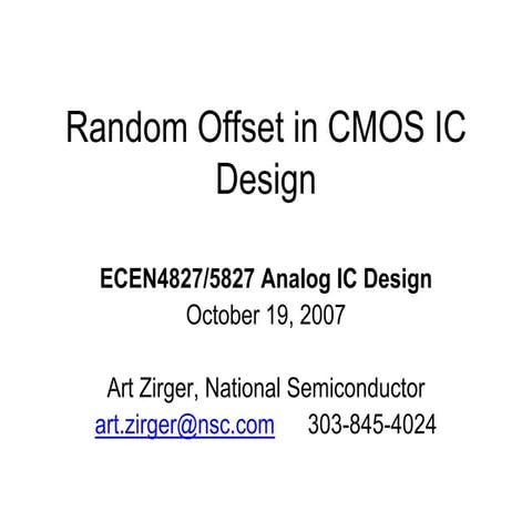 Matching concept in Microelectronics | PDF