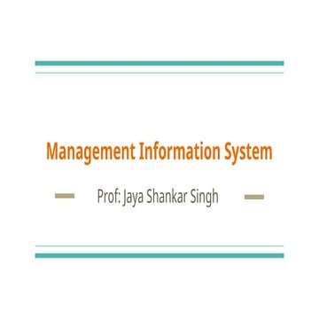Management information system - Introduction